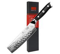 SHAN ZU Cuchillo de Cocina Nakiri Damasco, 16.5cm Cuchillo para Verduras | Acero Japonés de 67 Capas, Mango de Material G10, Cuchillo de Chef para Verdura - PRO Series