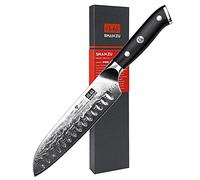 SHAN ZU Cuchillo de Damasco Cuchillo Santoku Acero 67 Capas de Acero - PRO Series