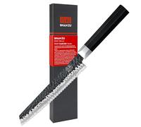 SHAN ZU Cuchillo de Pan 20cm, Acero Inoxidable de Alto Carbono 9Cr18MoV de 7 Capas en Japón, Cuchillo de Corte de Pan Forjado a Mano, Mango de Fibra de Vidrio Octogonal G10 Ergonómico