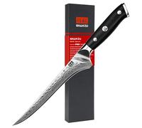 SHAN ZU Cuchillo Deshuesador Damasco 18 cm, Cuchillo para Pescado Japones de Acero Damasco de 67 Capas, Cuchillo de Filete Profesional para Pescado y Carne, Mango de Material G10 - PRO Series