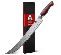 SHAN ZU Cuchillo Jamonero 30 cm, Japoneses Machete Grande para Jamón, Carne y Barbacoa, Cuchillo Carnicero con Hoja Acero Inoxidable de Alto Carbono 10Cr15Mov y Mango Ergonómico de Madera de Pakka