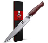 SHAN ZU Cuchillo Multiusos Japonés 15 cm, Cuchillo para Verduras y Carne, Cuchillo de Chef con Hoja Afilada de Acero Inoxidable de Alto Carbono 10Cr15Mov y Mango Ergonómico de Madera de Pakka