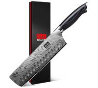 SHAN ZU Cuchillo Nakiri Japonés en Acero en Polvo, 18 cm Cuchillos de Cocina Profesionales de Alto Carbono 63 HRC, Hoja Afilada a 12°Cuchillos de Chef con Mango Ergonómico de Madera Pakka