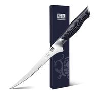 SHAN ZU Cuchillo para filetear 7 pulgadas, cuchillo para deshuesar, cuchillo de cocina profesional súper afilado de acero inoxidable con alto contenido de carbono japonés- Serie Genbu