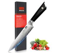 SHAN ZU Cuchillo Universal15cm, Cuchillo de Cocina Damasco de Acero AUS-10 Japones, Cuchillo Chef de 6 Pulgadas, Cuchillo de Cocinero con Mango G10, Ultra Afilado