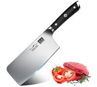 SHAN ZU Hacha de Cocina, Cuchillo de Carnicero 18cm, Cuchillo de Cocina, Hacha para Cortar Carne y Verduras, Hoja de Acero Inoxidable alemán, Mango de Madera - Classic Series