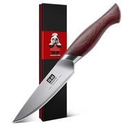 SHAN ZU Japonés Cuchillo Pelador 10 cm, Cuchillo Monador para Frutas, Cuchillo Puntilla de Cocina con Hoja Afilada de Acero Inoxidable de Alto Carbono 10Cr15Mov y Mango Ergonómico de Madera de Pakka