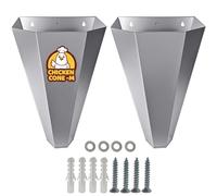 SHANDERBAR Paquete de 2 conos de pollo de tamaño mediano, cono de retención de aves de corral de acero galvanizado para pollo, para capas grandes, asadores, pavos de hasta 8 libras, cono de matar