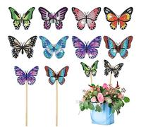 SHANFAA Kit de pintura de diamante de mariposa para decoración de jardín, arte de diamantes, adornos y accesorios (8 unidades)