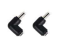 SHANFEILU Adaptador de conector de alimentación CC de ángulo de 90 grados CC 5,5 x 2,5 mm macho a conector hembra de 5,5 x 2,1 mm, adaptador de conector hembra DC 5521 a convertidor macho 5525, 2