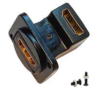 SHANFEILU Adaptador de montaje en panel HDMI en ángulo recto tipo D, conector extensor serie D, acoplador HDMI hembra a hembra, conector chapado en oro con tornillos
