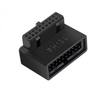 SHANFEILU Adaptador de Placa Base USB 3.0 de 90 Grados Adaptador de extensión Macho a Hembra 19 pines/20 Pines Enchufe de ángulo Recto para Placa Base Escritorio (ángulo Ascendente PH19A)