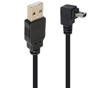 SHANFEILU Cable USB de 90 grados mini ángulo de 5 pines USB B macho a USB 2.0 macho de sincronización de datos de carga para GPS Dash Cam negro ángulo abajo de 4.9 pies