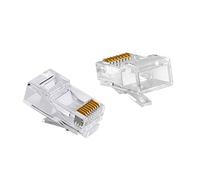 SHANFEILU Conector de red RJ45 Cat 6 non-Pass Through 8P8C Cat 6/6E RJ45 extremos chapados en oro para cable de red sólido UTP trenzado 20 unidades