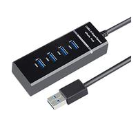SHANFEILU Divisor de concentrador USB 3.0, extensor USB de 4 puertos de datos de 5 Gbps con cable extendido de 11.8 pulgadas e indicador LED para PC, Mac, unidad flash, disco duro móvil, laptop,