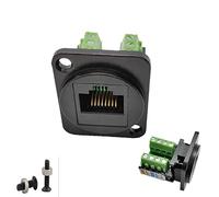 SHANFEILU RJ45/8P8C D-Type Montaje en panel Extensor Ethernet Cat5E Terminal Adaptador de red sin soldadura Keystone Jack Datos Conector hembra con tornillo