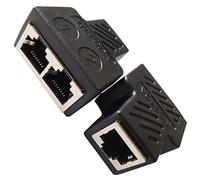 SHANFEILU RJ45 Adaptador de división RJ45 8P8C 1 Hembra a 2 Hembra Divisionador Acoplador LAN Ethernet 1 a 2 Ethernet Conector de adaptador Divisionador para Cat5 Cat6 2 piezas