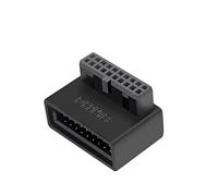 SHANFEILU USB 3.0 90 Degree Motherboard Adapter 19 Pin/20 Pin Male to Female Extension Adapter L Turn Right Angle Socket for Desktop Motherboard (Down Angle PH19B)
