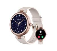 SHANG WING Reloj Inteligente Mujer pequeño Redondo Respuesta Llamadas para Android iOS Reloj Fitness podómetro pulsómetro de muñeca saturímetro notificaciones Whatsapp (Blanco Estrella)