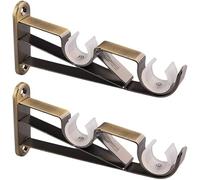 ShanGaiLi 2 soportes dobles para barra de cortina, ganchos ajustables para barra de cortina de 18 a 28 mm