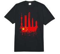 Shanghai Skyline Bandera China China Asia Art Love Shanghai Comfort Colors Adult Heavyweight T-Shirt