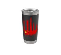 Shanghai Skyline Bandera china China Asia Art Love Shanghai Vaso térmico de acero inoxidable de doble pared