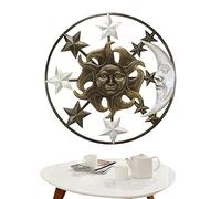 shangjia Pared Sol y Luna - Colgante Pared Metal Sun Moon Stars | Escultura Pared Metal Silueta Pared Metal Sol Luna Estrella Pared Arte Escultura decoración