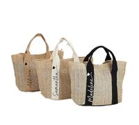 Shangyue Bolsas de paja personalizadas, regalos de boda, bolsas de playa de paja con nombre personalizado para mujer, bolso de fiesta personalizado para novia, Beige