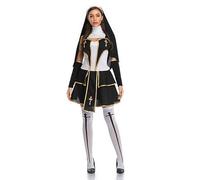 SHANHE S-3XL Traje de Monja Sexy Traje Completo Halloween Mujeres Adultas Hermana Católica Monja Cosplay Fiesta Disfraces-Style2,S