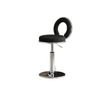SHANHENGYUN Moderno taburete giratorio ajustable con asiento y respaldo acolchados, diseño ergonómico, base antideslizante y rotación de 360° para el hogar, cocina, restaurante y bar (color negro)