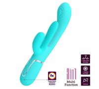 Shania Vibrador con Lengua y Thumping Turquesa de Prettylove