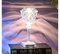 SHANJIA Crystal lamp,Crystal Diamond Table Lamp,Bedside Lamps with Touching Control 3-Color Changing Touch Control Bedside Lamp USB Cable Bedside Lamp (Estilo-1)