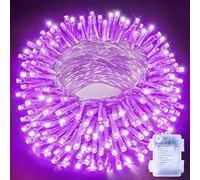 SHANJIAANU Luces de Navidad, 20M 200LED Decoración Luces de hadas Caja de batería impermeable 8 modos Decoración festiva de boda de Navidad al aire libre (Púrpura, Caso de batería)
