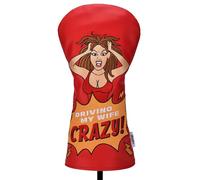 Shanker Golf Divertida funda para cabeza de conductor - Funda para palo de golf Driving My Wife Crazy - Divertido regalo de golf para hombres - Piel sintética de grado Tour - Forro de terciopelo suave