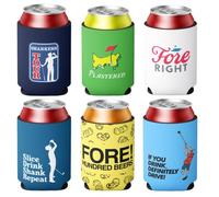Shanker Golf Juego de 6 enfriadores de latas de cerveza, divertidos enfriadores de latas para golf, paquete de 6 enfriadores de latas de neopreno, se adapta a latas y botellas, gran regalo divertido