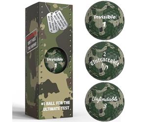 Shanker - Pelotas de golf de camuflaje, divertido regalo de broma de camuflaje con refranes (paquete de 3), el desafío número 1 en golf, regalo novedoso para golfistas