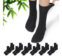 SHANN BambuSoft-Calcetines largo tanspirable 40-46, Negro,12 pares,diseño elasticos que no aprieta, comodo y transpirable,suave con composicion de 90% de viscosabambu, ideal parauso diario