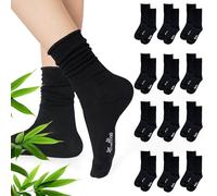 SHANN BambúSoft-Calcetines sin goma 35-40, Negro, 12 Pares,diseño sin elásticos que no aprieta, comodo ytranspirable,suave con composicion de 90% deviscosabambu, ideal para uso diario