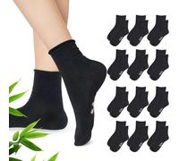 SHANN BambúSoft-Calcetines sin goma 35-40, Negro, 12 Pares,diseño sin elásticos que no aprieta, comodo ytranspirable,suave con composicion de 90% deviscosabambu, ideal para uso diario