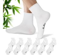 SHANN BambúSoft-Calcetines sin goma 40-46, Blanco, 12 Pares,diseño sin elásticos que no aprieta, comodo ytranspirable,suave con composicion de 90% deviscosabambu, ideal para uso diario