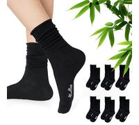 SHANN BambúSoft-Calcetines sin goma 40-46, Negro, 6 Pares,diseño sin elásticos que no aprieta, comodo ytranspirable,suave con composicion de 90% deviscosabambu, ideal para uso diario