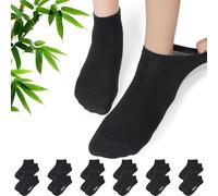 SHANN BambuSoft-Calcetines tobillero tanspirable 40-46, Negro,12 pares,diseño elasticos que no aprieta, comodo y transpirable,suave con composicion de 90% de viscosabambu, ideal parauso diario