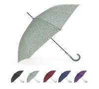 SHANN Paragua Largo Automatico Antiviento Tamaño normal para mujer,Jovenes, Impermeable, Mango Curvo, Resistente al Viento. Ideal para los dias de Lluvia.