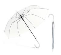 SHANN Paragua Largo Clasico Grande Automatico Resistente al Viente, Impermeable, Mango Curvo, Grande y Elegante para Hombre y Mujer