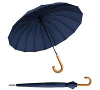 SHANN Paragua Largo XXL Clasico Automatico Resistente al Viente, Impermeable, Mango Curvo, Grande y Elegante para Hombre y Mujer,125CM de dimencion