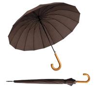 SHANN Paragua Largo XXL Clasico Automatico Resistente al Viente, Impermeable, Mango Curvo, Grande y Elegante para Hombre y Mujer,125CM de dimencion