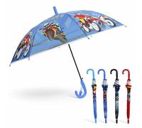 SHANN Paraguas Infantil para Niños 3-6 Años, Diseño Moto, Ligero y Resistente al Viento, Apertura Automatico, Dibujos Surtidos, regalo para niño, relago para niña