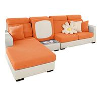 SHANNA Ajustable Funda Sofa 3 2 1 Plazas Chaise Long, Funda para Sofa Cubre Elástica Resistente al Desgaste, Universal Protector de Asiento Fundas de Cojín (Tejido Naranja, Funda 2 Plazas)