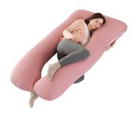 SHANNA Almohada de Embarazo, Almohada de Cuerpo Completo con Forma de U Grande, Sleep Confort Almohada con Fresco Funda de Terciopelo Reemplazable y Lavable para Dormir y Alimentar, 70 x 145 cm