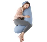 SHANNA Almohada de Embarazo, Almohada de Cuerpo Completo con Forma de U Grande, Sleep Confort Almohada con Fresco Funda de Terciopelo Reemplazable y Lavable para Dormir y Alimentar